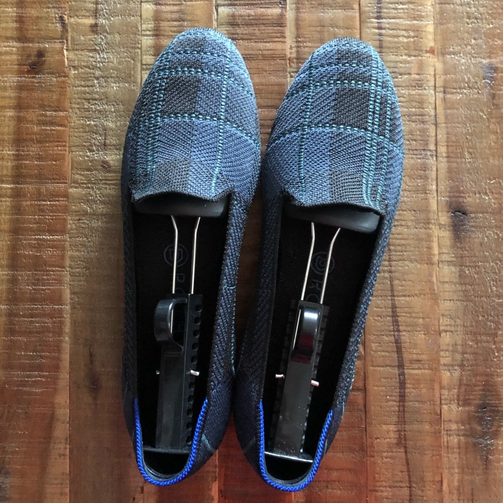 Rothy’s Navy Plaid Loafer